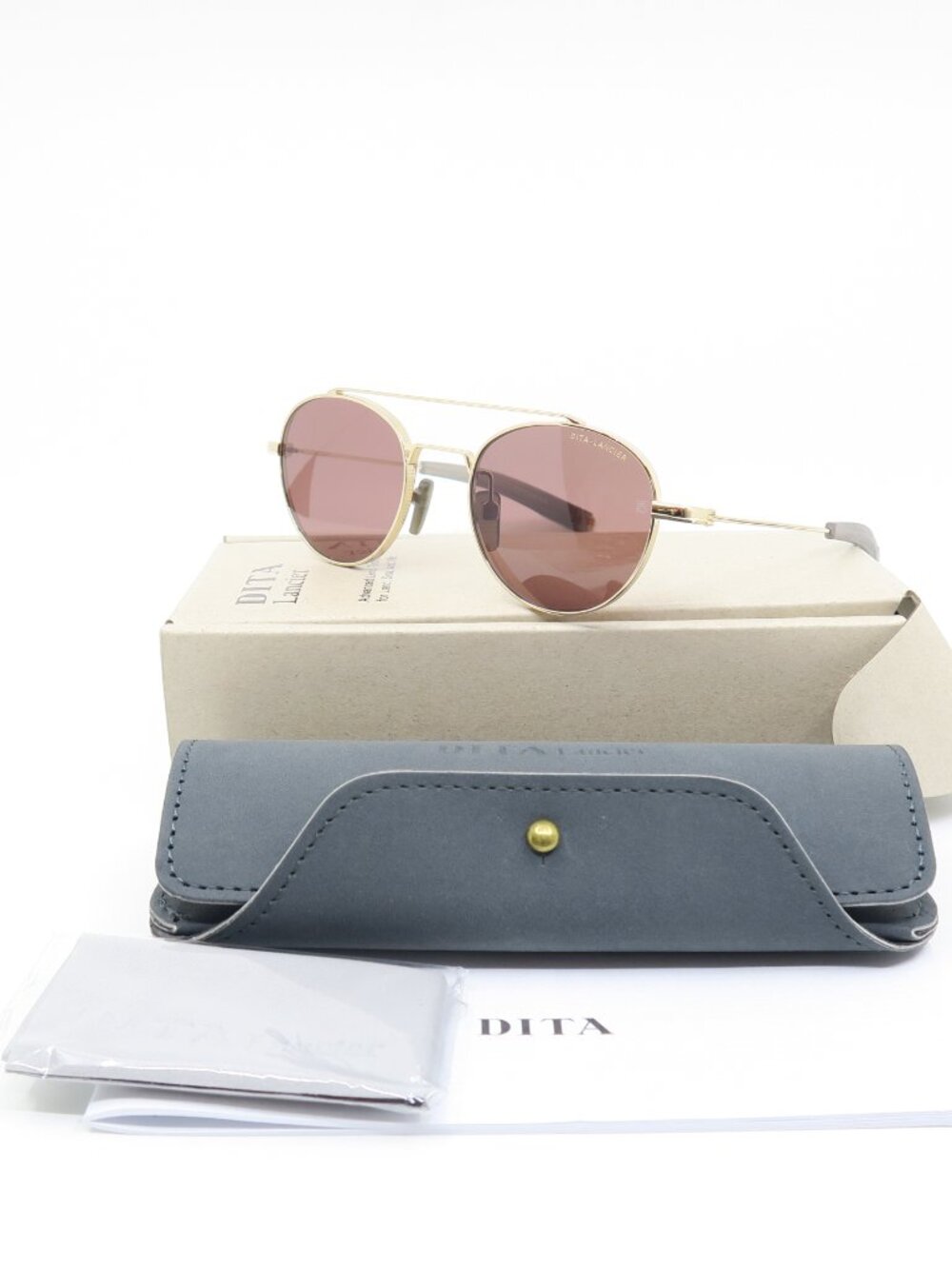 DITA Ichi Lancier DLS-103 50 03 Gold & Brown Titanium, New Sunglasses Frames.